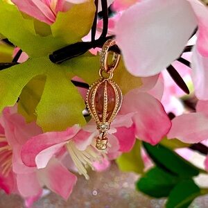 Sparkling Pink Hot Air Balloon Dangle Charm